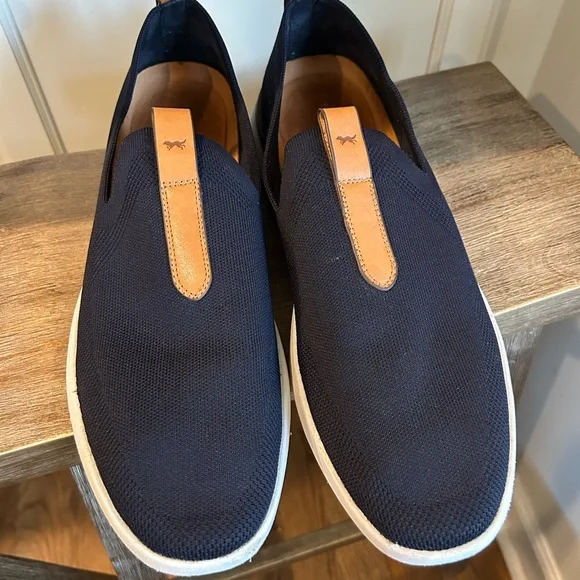 Wolf & Shepherd SWIFTKNIT™ DERBY Navy Blue Sneakers Leather Accents Sz 14 EXLNT - Picture 4 of 11